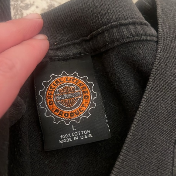 Harley-Davidson Matching L/XL T-Shirts His and Hers Black Navy Gray Motorcycle - Picture 5 of 5